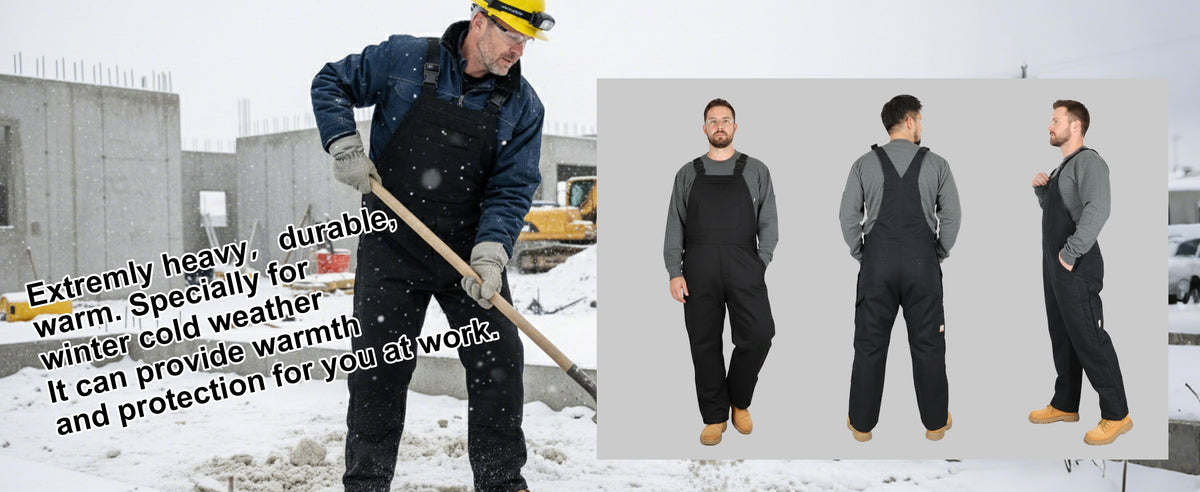 Insulated FR Bib Overalls with Thigh Zippers and Knee Pads for winter -8704