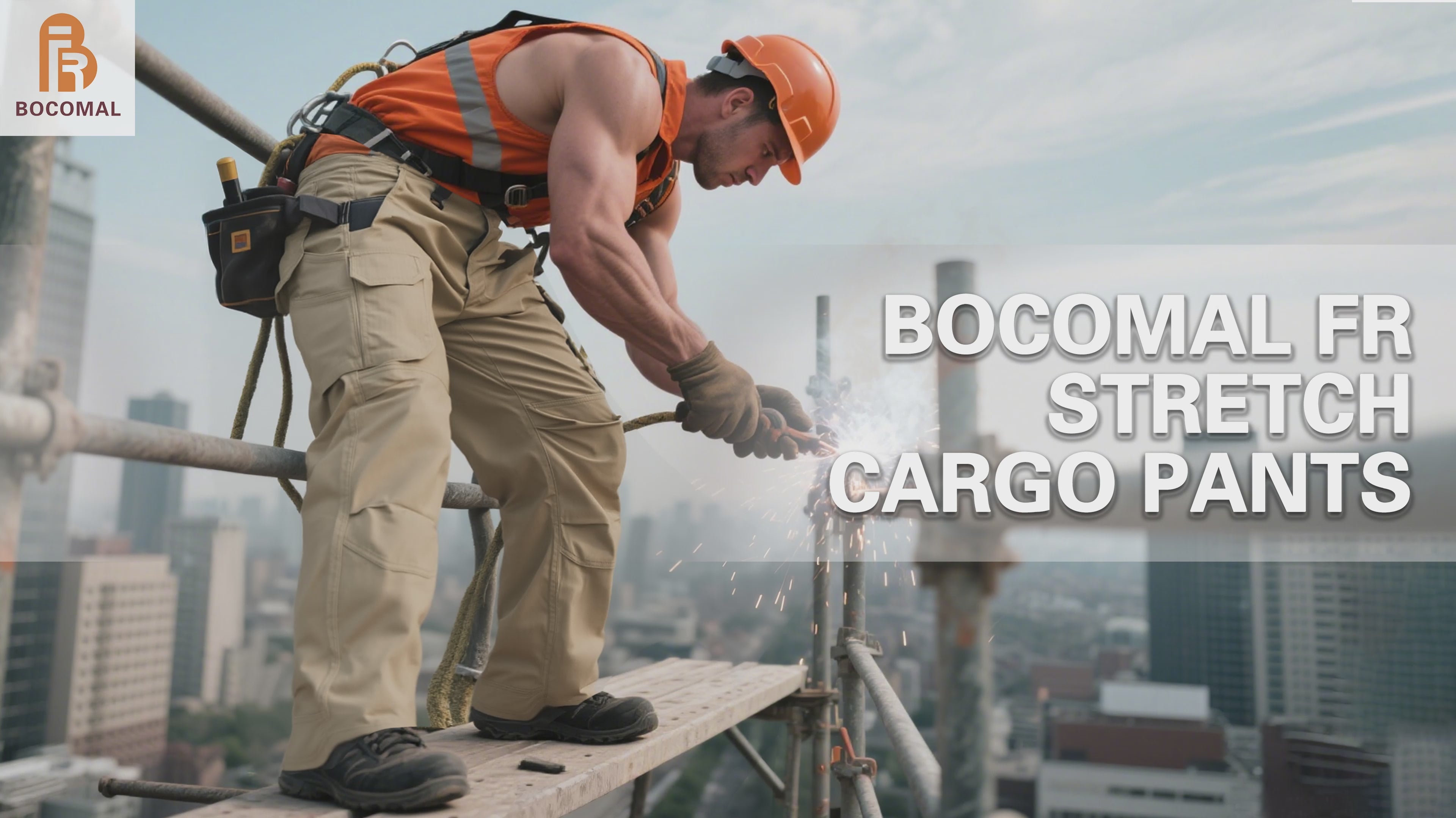 6oz Lightweight Rip stop Relaxed Fit FR Stretch Cargo Reinforced Work Carpenter Pants-8528