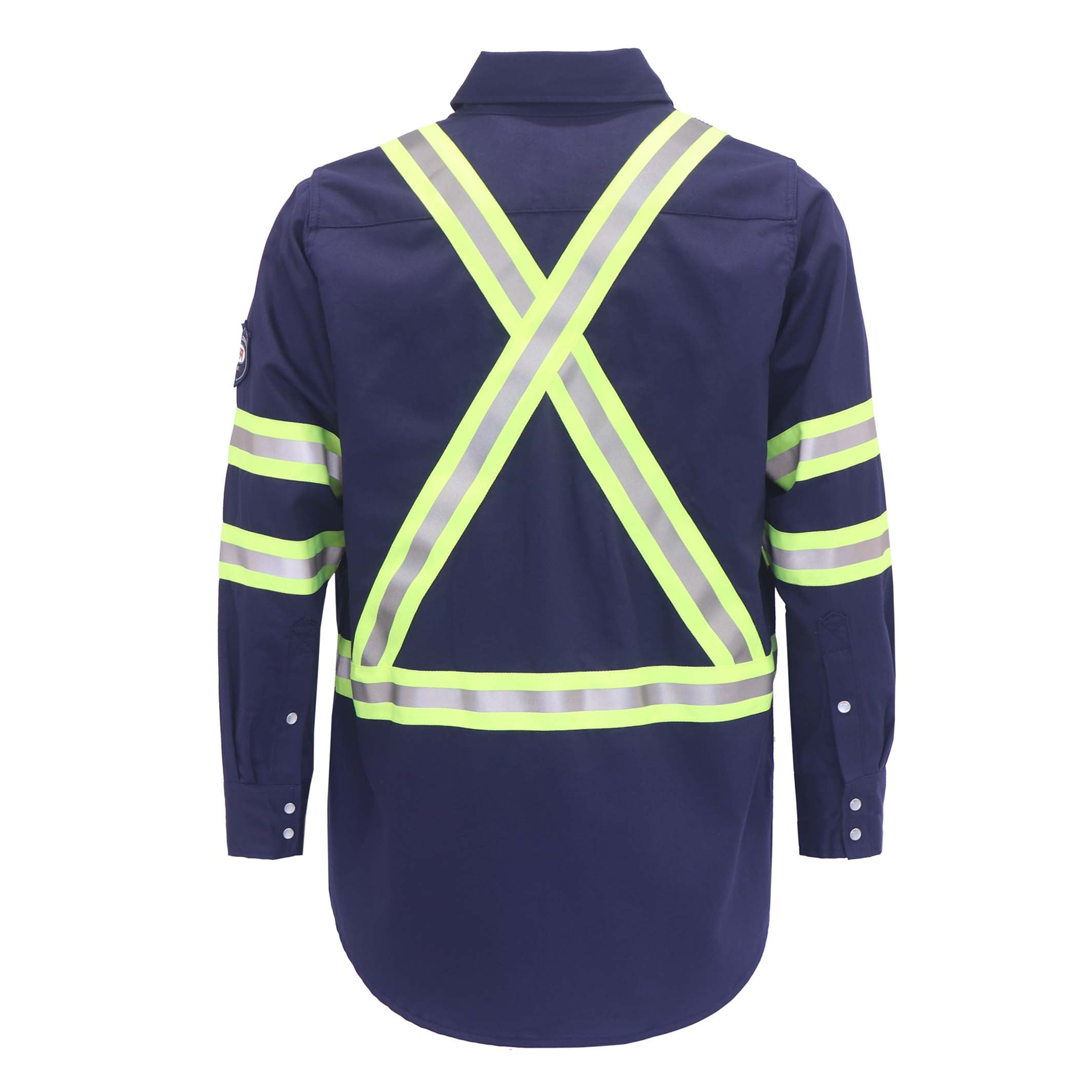 7.5OZ FR Hi Vis Reflective Shirts with Pearl Snap/Type O CLASS 1-0802