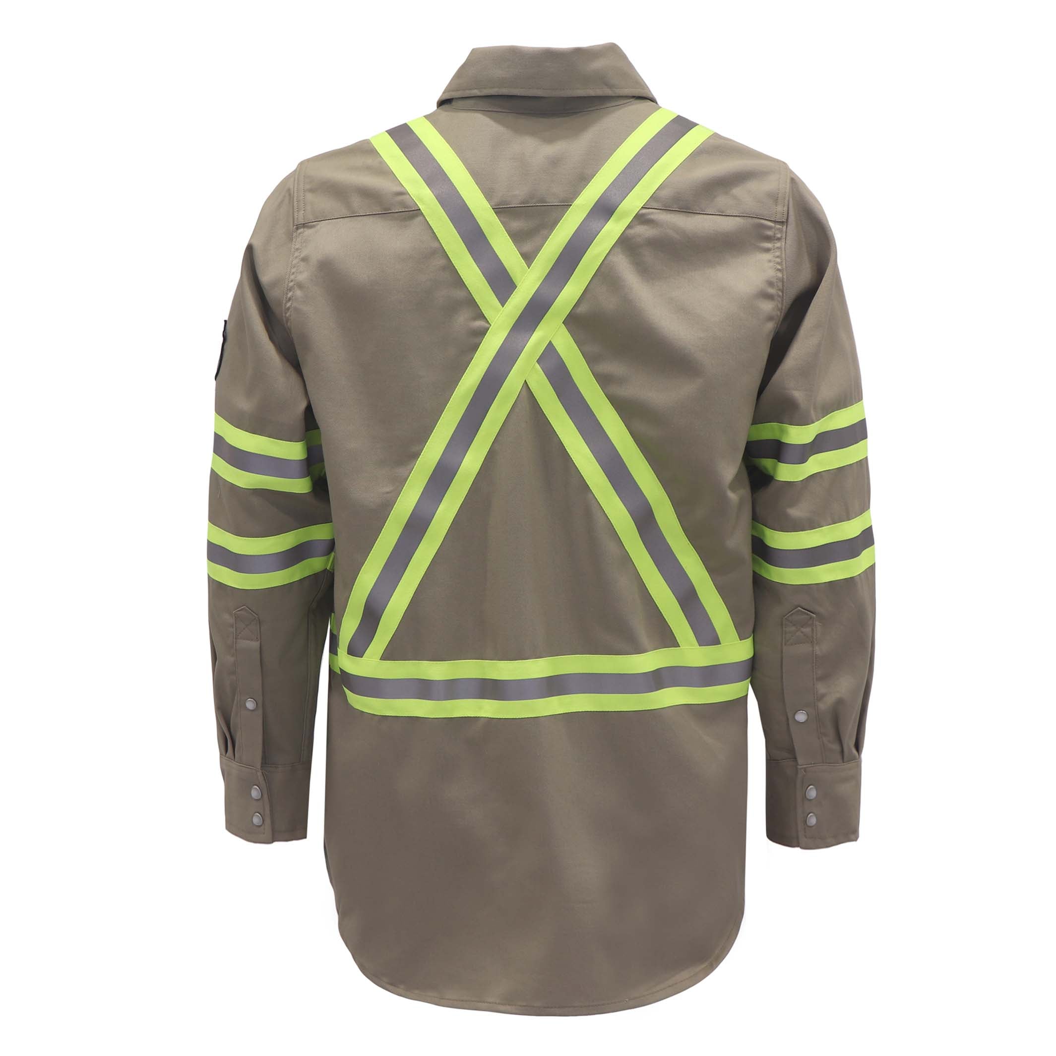 7.5OZ FR Hi Vis Reflective Shirts with Pearl Snap/Type O CLASS 1-0802
