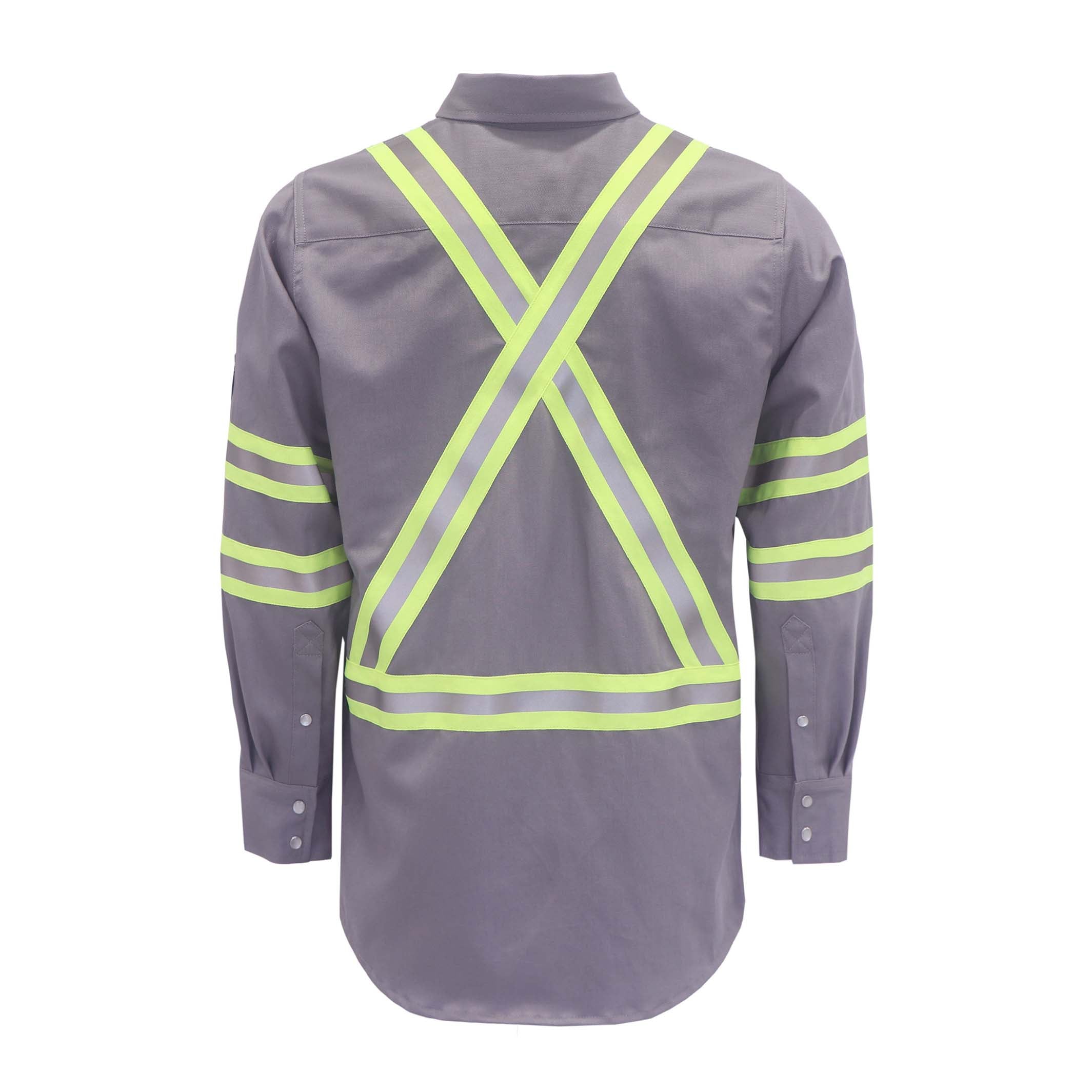 7.5OZ FR Hi Vis Reflective Shirts with Pearl Snap/Type O CLASS 1-0802