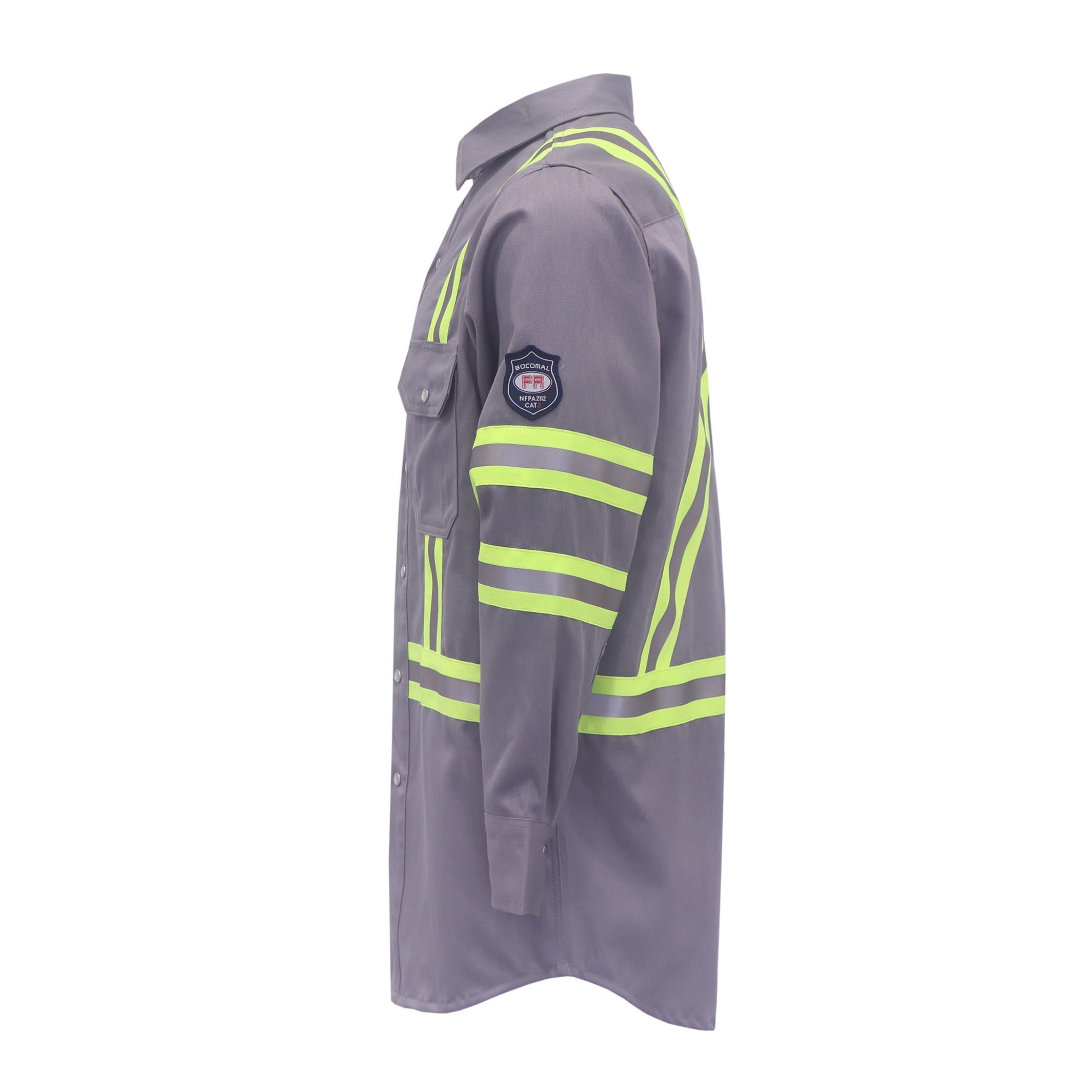 7.5OZ FR Hi Vis Reflective Shirts with Pearl Snap/Type O CLASS 1-0802