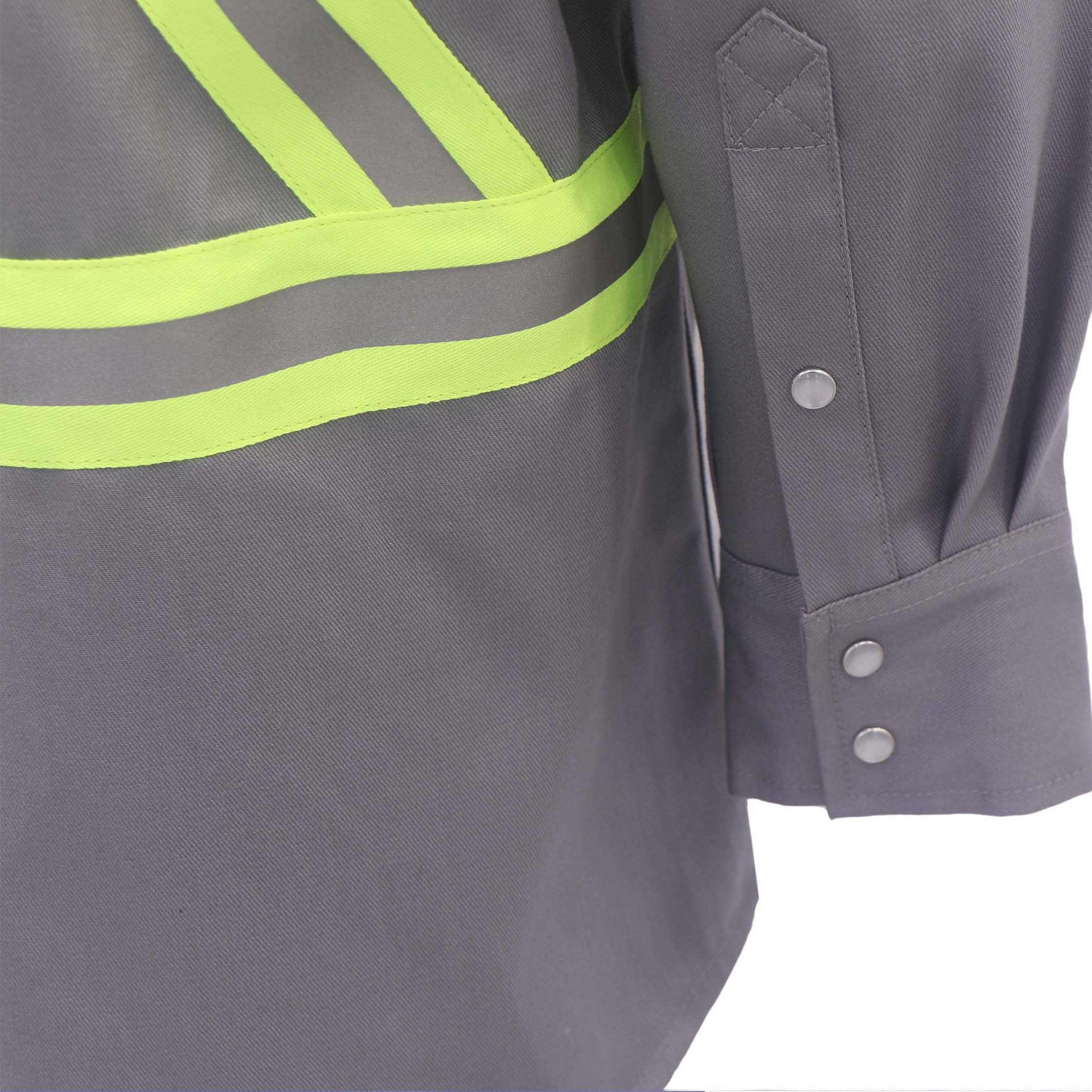 7.5OZ FR Hi Vis Reflective Shirts with Pearl Snap/Type O CLASS 1-0802